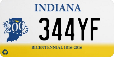 IN license plate 344YF