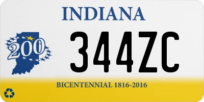 IN license plate 344ZC