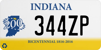 IN license plate 344ZP