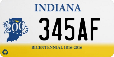 IN license plate 345AF