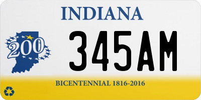 IN license plate 345AM