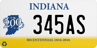 IN license plate 345AS