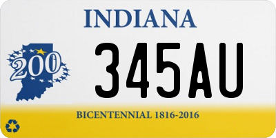 IN license plate 345AU