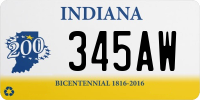 IN license plate 345AW