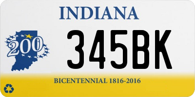 IN license plate 345BK