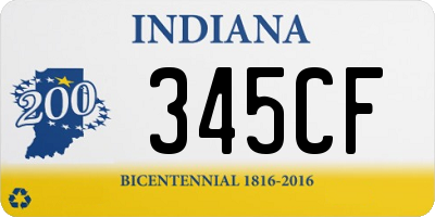 IN license plate 345CF