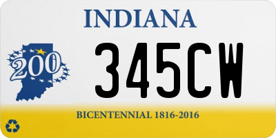 IN license plate 345CW