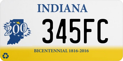 IN license plate 345FC