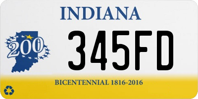 IN license plate 345FD