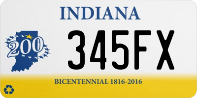 IN license plate 345FX