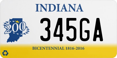 IN license plate 345GA