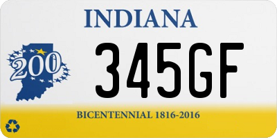 IN license plate 345GF