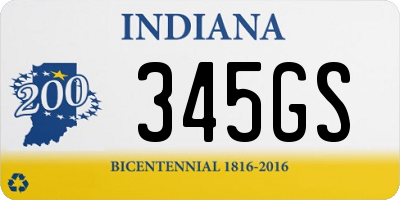 IN license plate 345GS