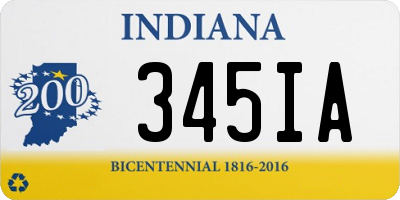 IN license plate 345IA