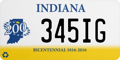 IN license plate 345IG