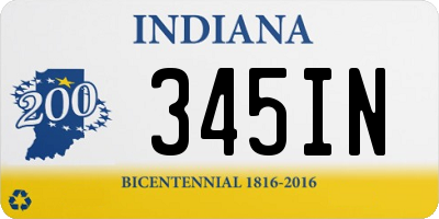 IN license plate 345IN