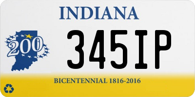 IN license plate 345IP