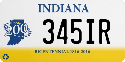 IN license plate 345IR