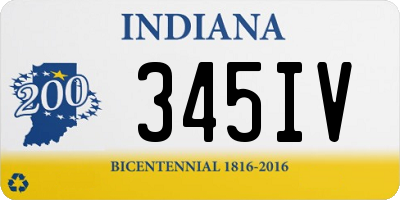 IN license plate 345IV