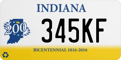 IN license plate 345KF