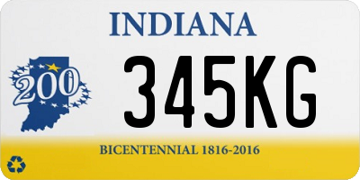 IN license plate 345KG