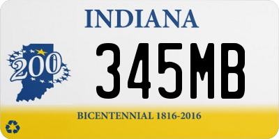 IN license plate 345MB