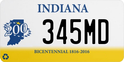 IN license plate 345MD