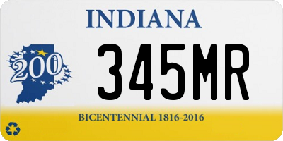 IN license plate 345MR