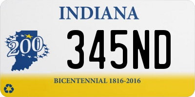 IN license plate 345ND