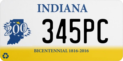 IN license plate 345PC