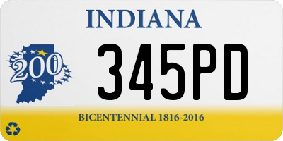 IN license plate 345PD