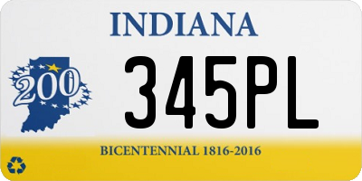 IN license plate 345PL