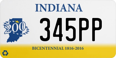 IN license plate 345PP