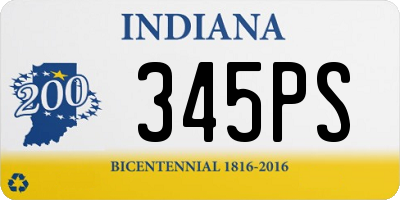 IN license plate 345PS