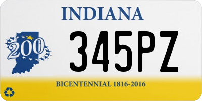 IN license plate 345PZ