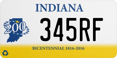 IN license plate 345RF