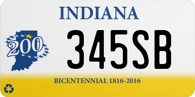 IN license plate 345SB