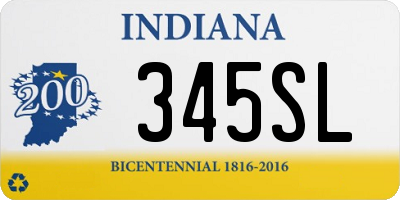 IN license plate 345SL