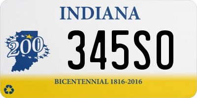 IN license plate 345SO