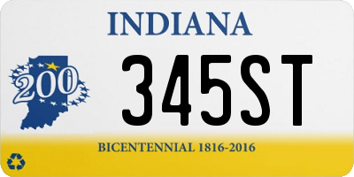 IN license plate 345ST