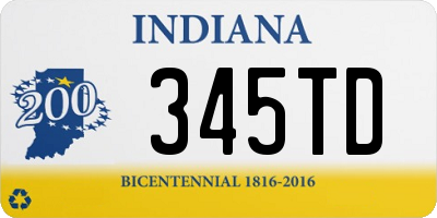 IN license plate 345TD