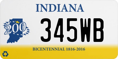 IN license plate 345WB