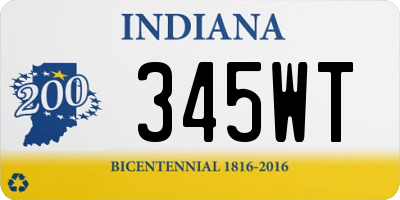 IN license plate 345WT