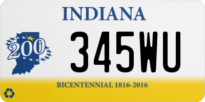 IN license plate 345WU