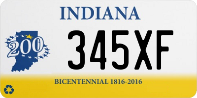IN license plate 345XF