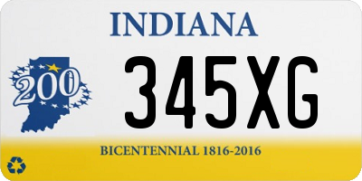 IN license plate 345XG