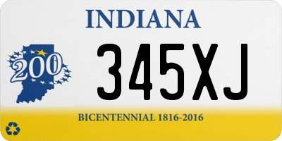 IN license plate 345XJ