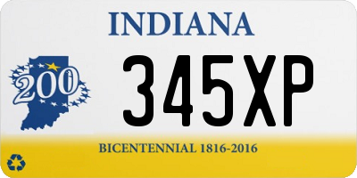 IN license plate 345XP