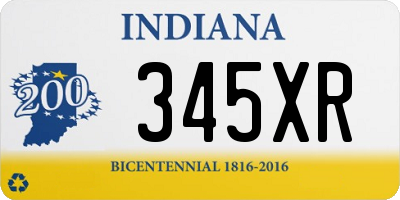 IN license plate 345XR