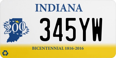 IN license plate 345YW